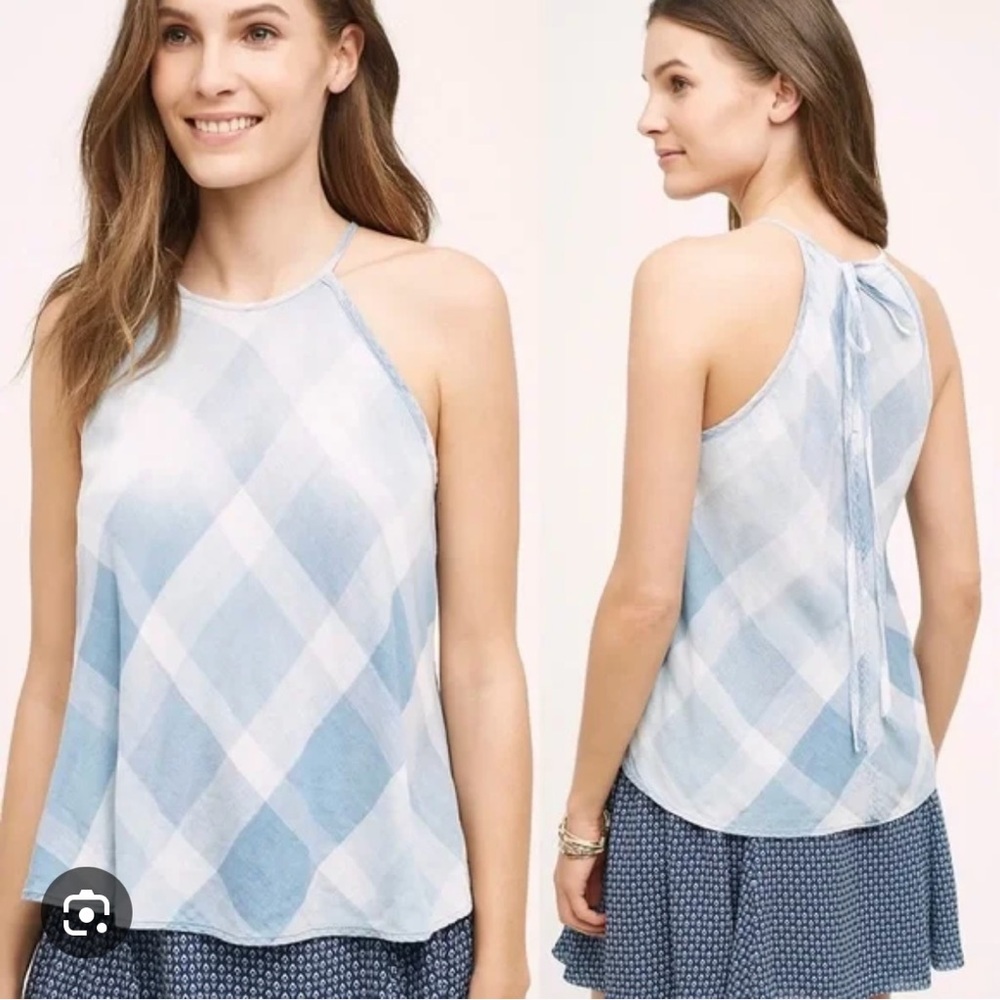 ☁️ Bella Dahl Checkered Halter Top | Size Small ☁️